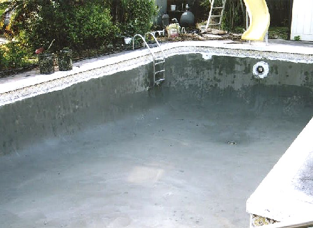 Pool repairs and resurfacing. Work by Prestige Pool Plastering - www.PrestigePoolPlastering.com